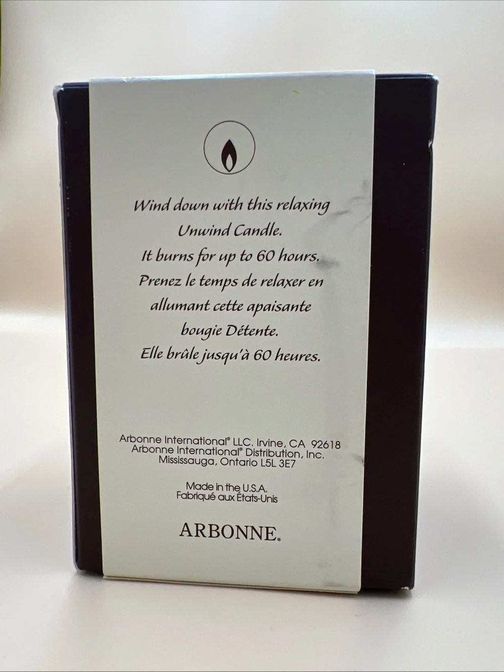 NWT Arbonne aromatherapy candle Unwind